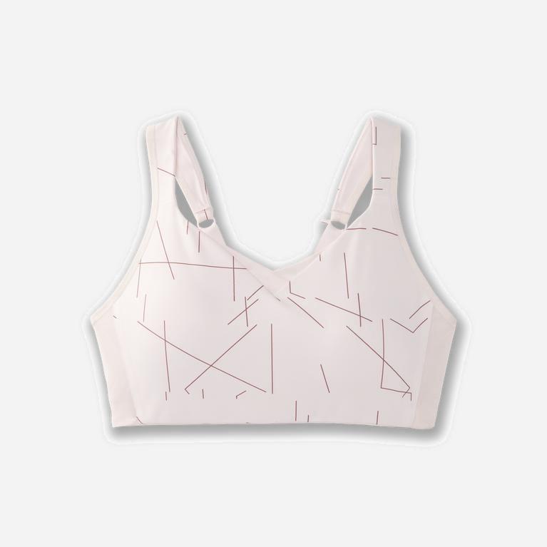 Brooks Drive Convertible NZ - Women's Running Bra - Rosewater Geo Print (57964-DRYL)